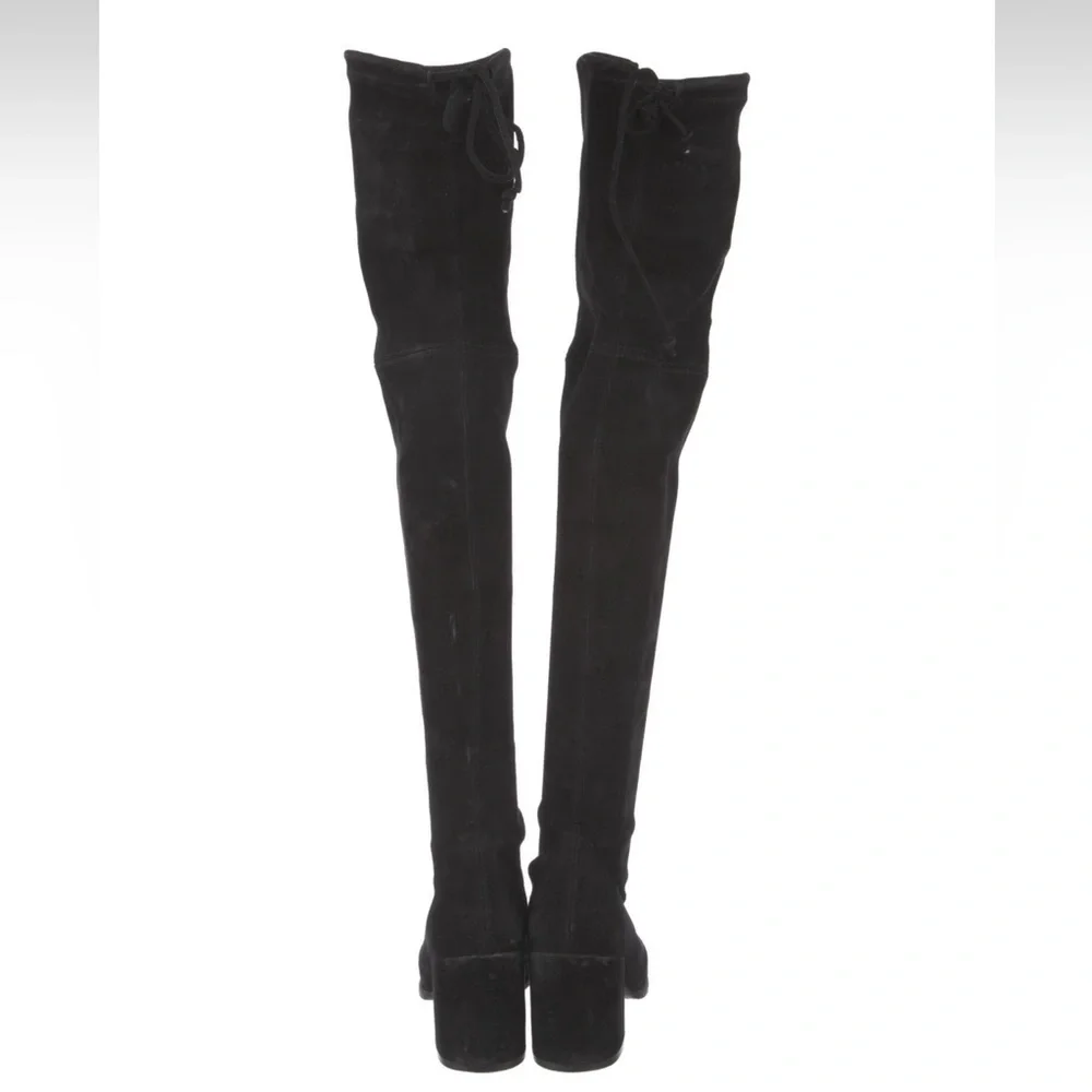 Stuart Weitzman Tieland Over The Knee Boot Black Suede size 5